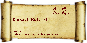 Kapusi Roland névjegykártya