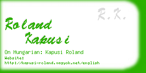 roland kapusi business card